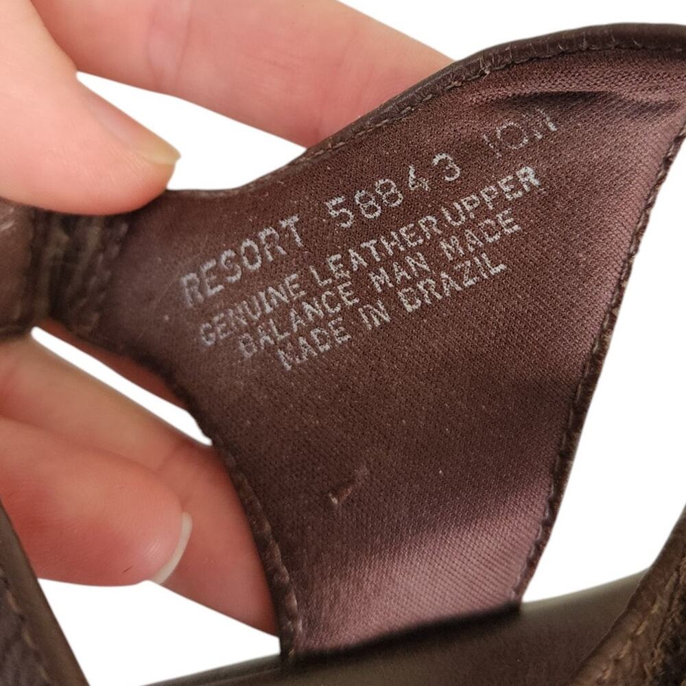 Hush Puppies Womens‎ Resort Sandals Size 10 Strappy Brown Leather HPO2 Flex Sole - Picture 10 of 10
